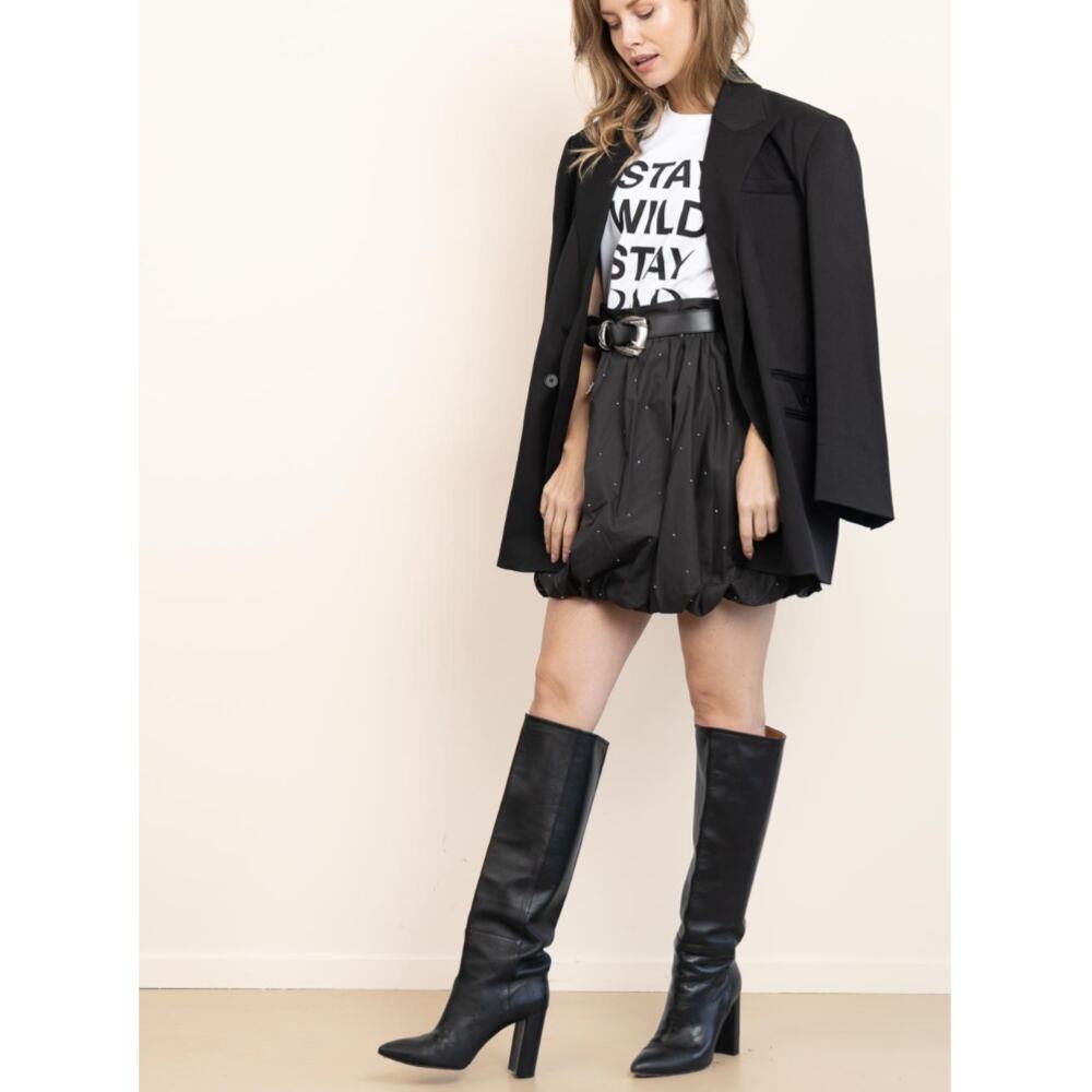 Anthropologie Toral Berta Foldover 3 in 1 Black Lamb Leather Boots Gold Leather